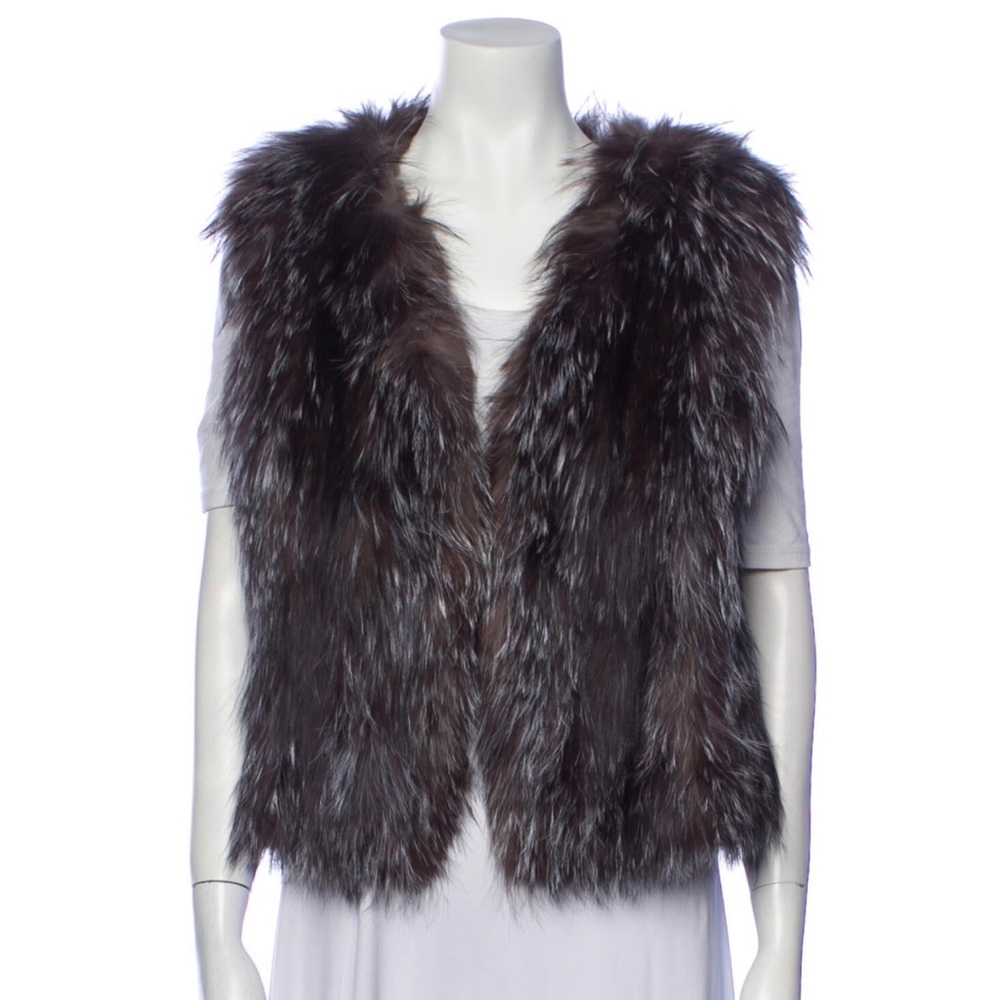 Saks Fifth Avenue Fox Vest NWOT